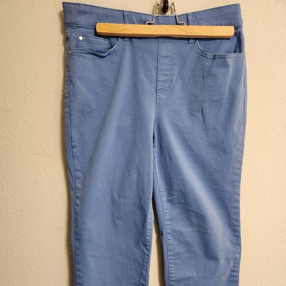 Tribal Comfort Stretch Fly Front Pants Periwinkle Blue 8 - Picture 1 of 5